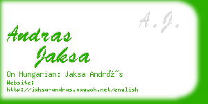 andras jaksa business card